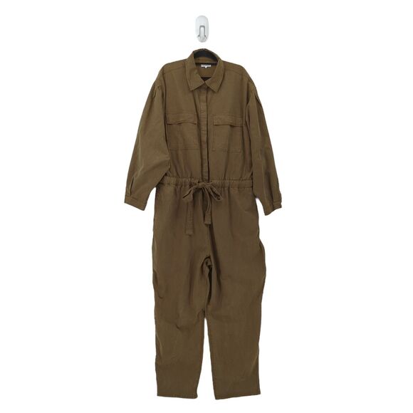 Good American Women 6 3XL Good Cinched Waist Jumpsuit Fog Green Utility NEW - Picture 2 of 8